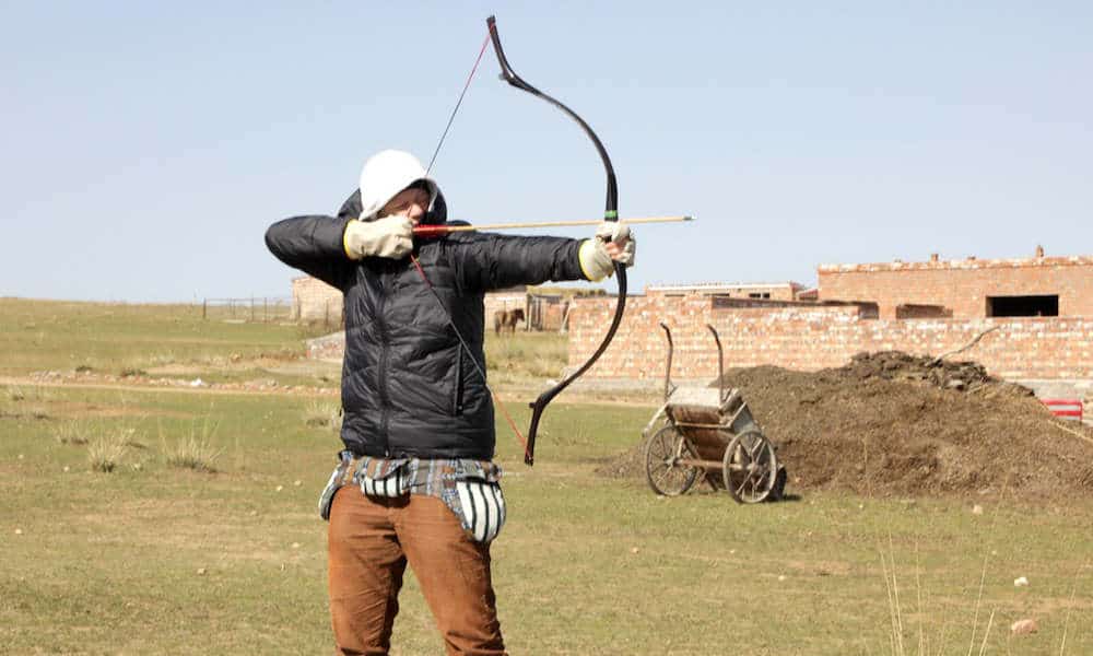 Inge doing archery