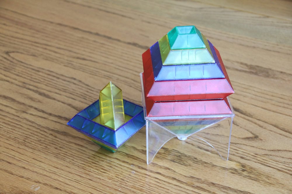 Photo of building blocks that could be "sold" in a pretend toy shop.
