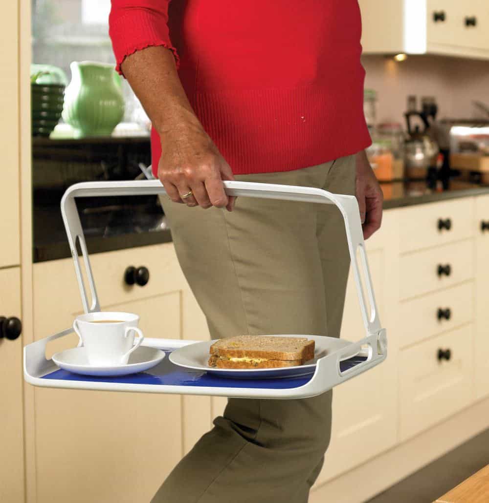 Free hand tray with non slip mesh