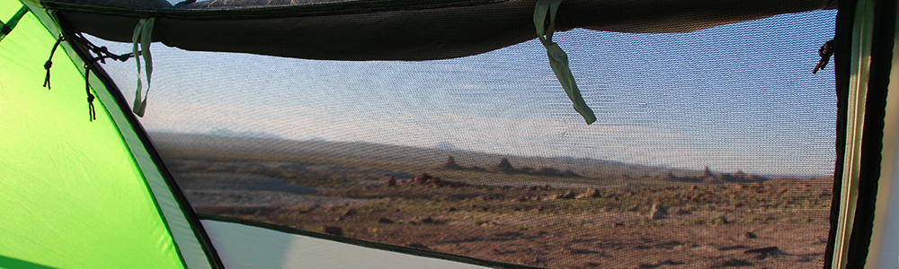 Inner door with mesh opening on the Colman 2 person pop-up tent. Inner door with mesh opening on the Colman 2 person pop-up tent.