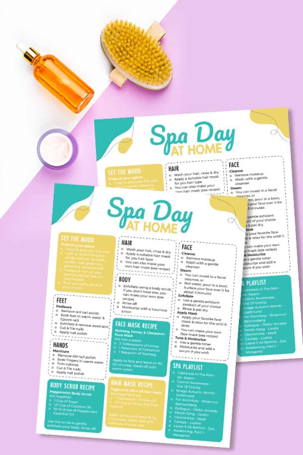 Treat yourself to some much-needed pampering. Download this free printable for planning the ultimate Spa Day at Home for Mother's Day.