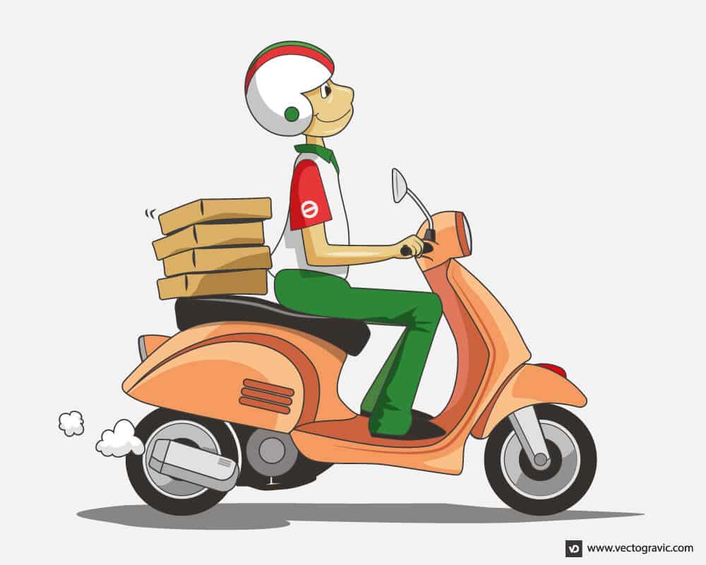 Vector Delivery Scooter Illustration on Vectogravic Design ...