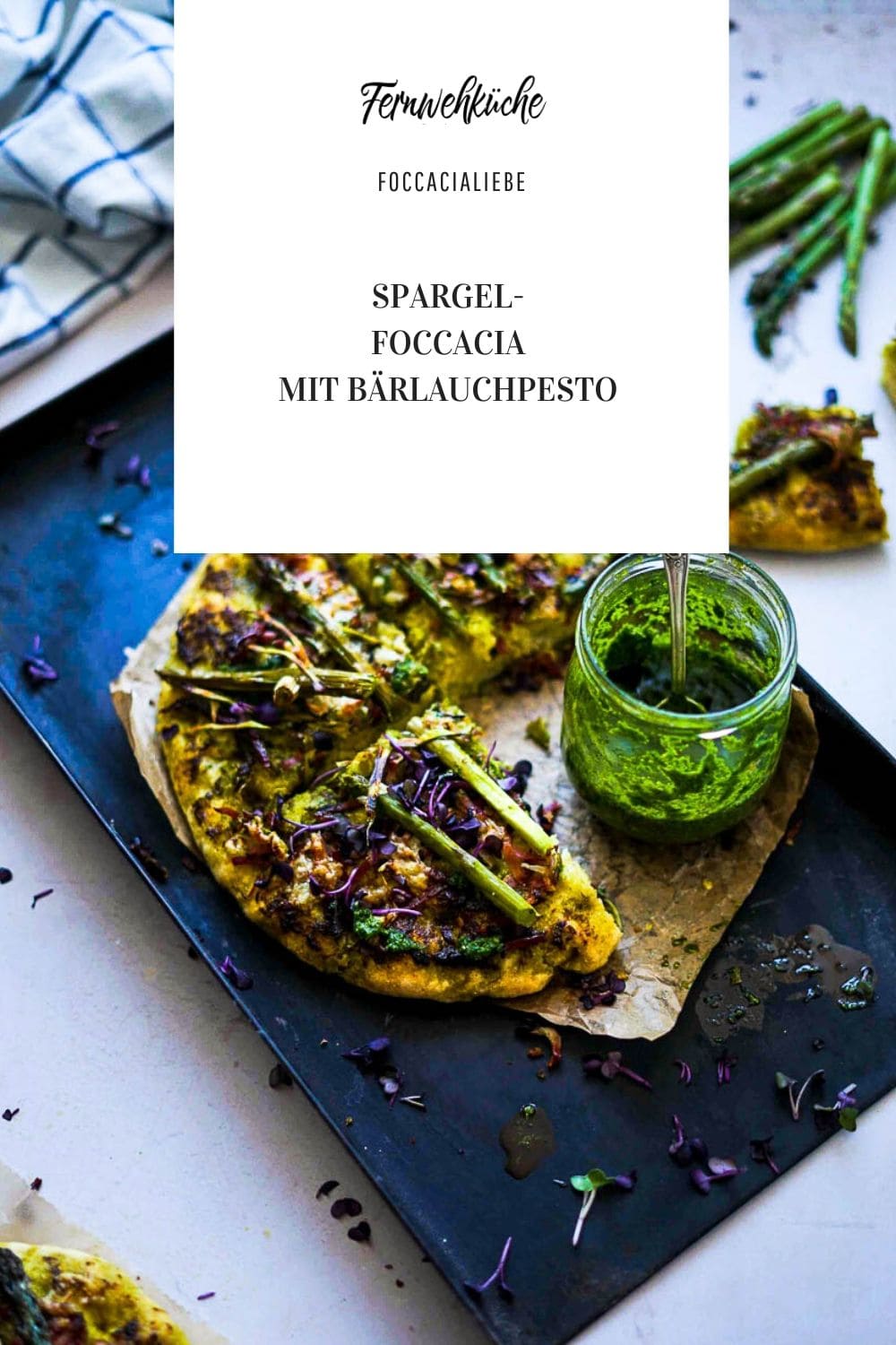 Pinterest Spargel-Focaccia mit Bärlauchpesto