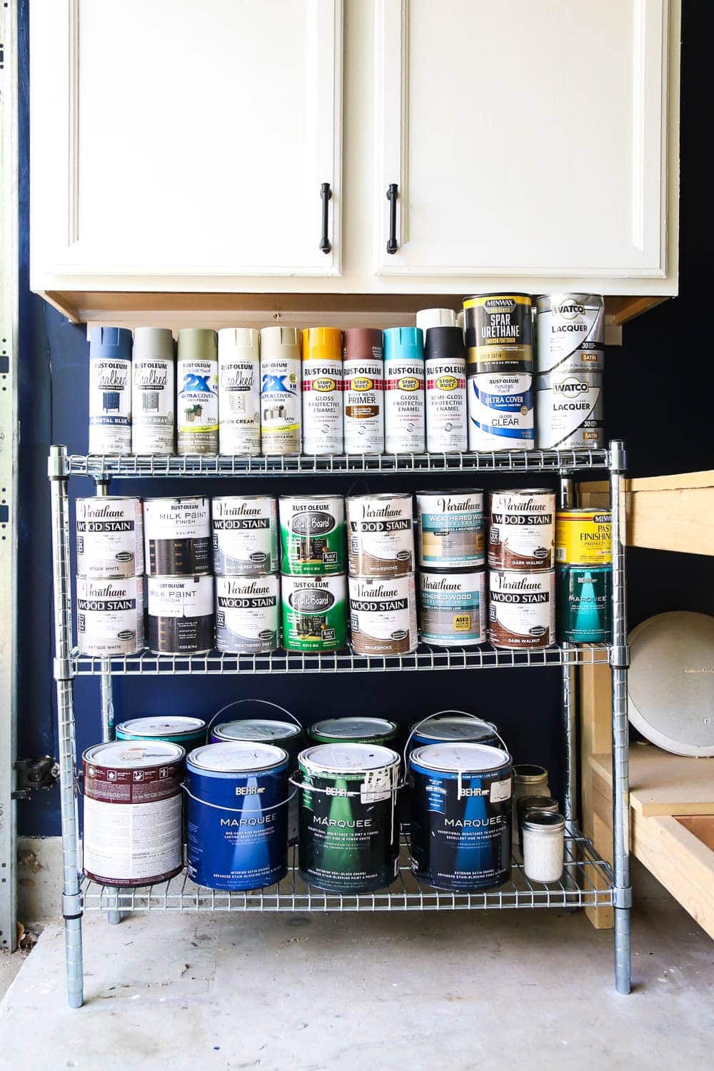 How To Organize Paint Supplies In The Garage Love Renovations