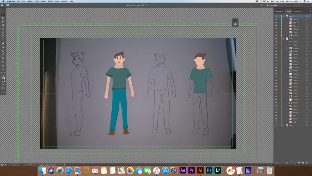 Artist working on new character animation graphics 2