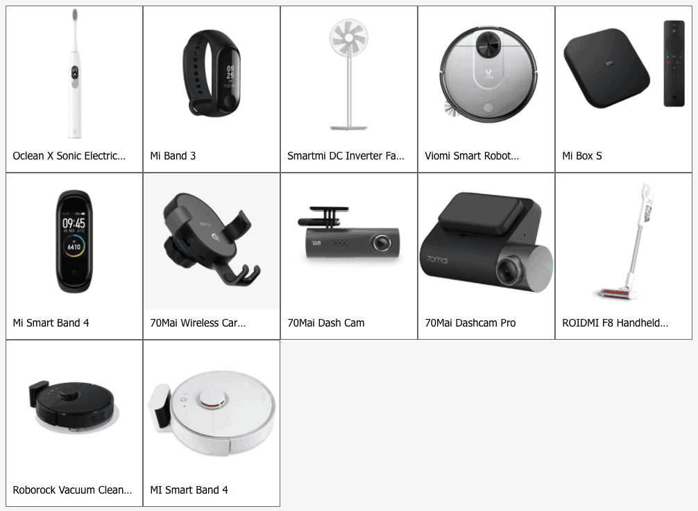 xiaomi list accessories