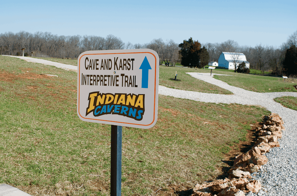 Underground Indiana: Kid-Friendly Cave Exploring at Indiana Caverns Interpretive Cave Trail sign