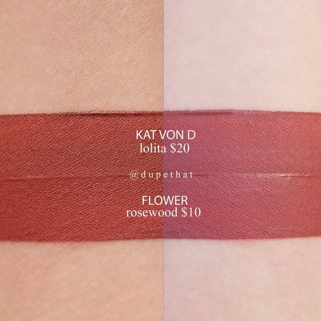kat von d lolita dupe 3 flower beauty rosewood kat von d lolita dupe