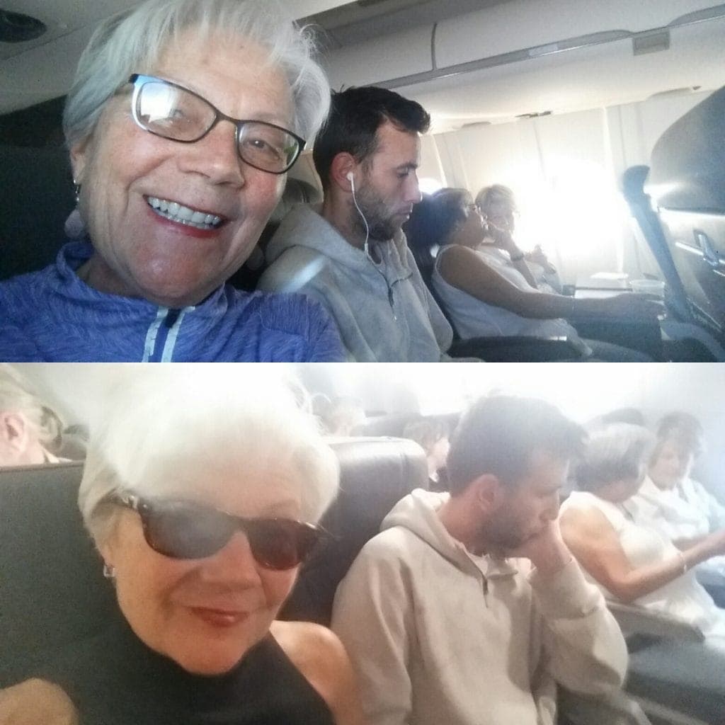 BEFORE and AFTER photos of Unstoppable Stacey travel writer's mini-toilet dressing experience