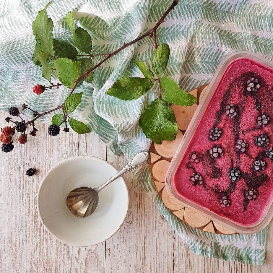 Blackberry and Gin Ice Cream