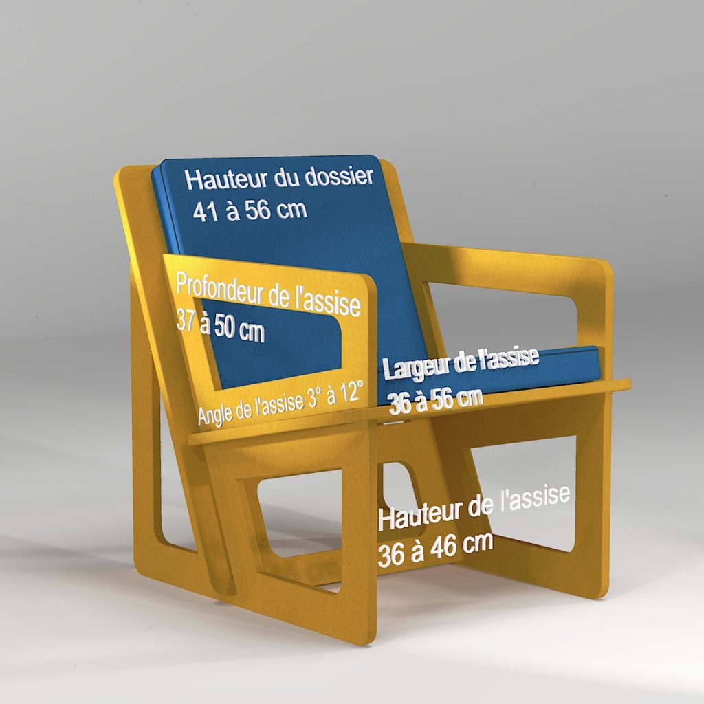Petite fauteuil pour taille XXS, XS ou S
