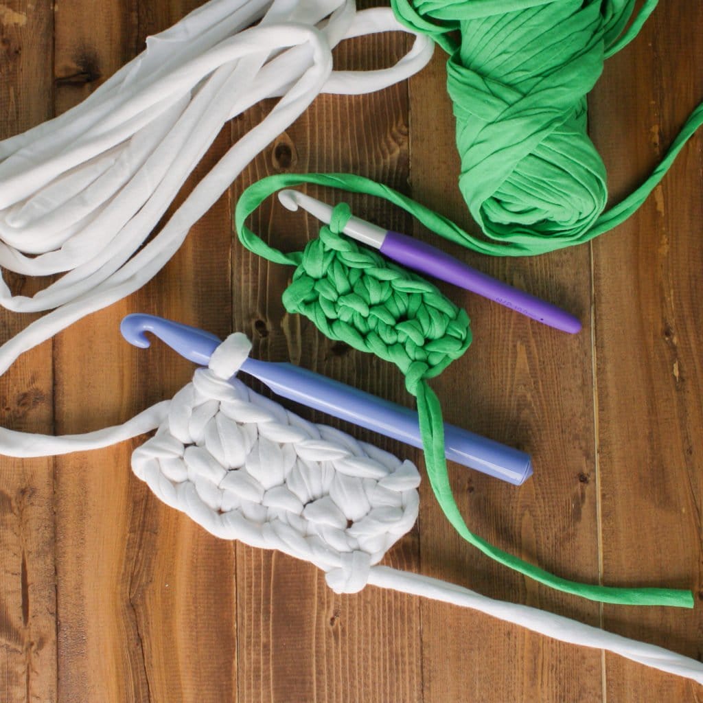 Use this photo tutorial to make a super thick T-shirt yarn great for crochet and knit projects.