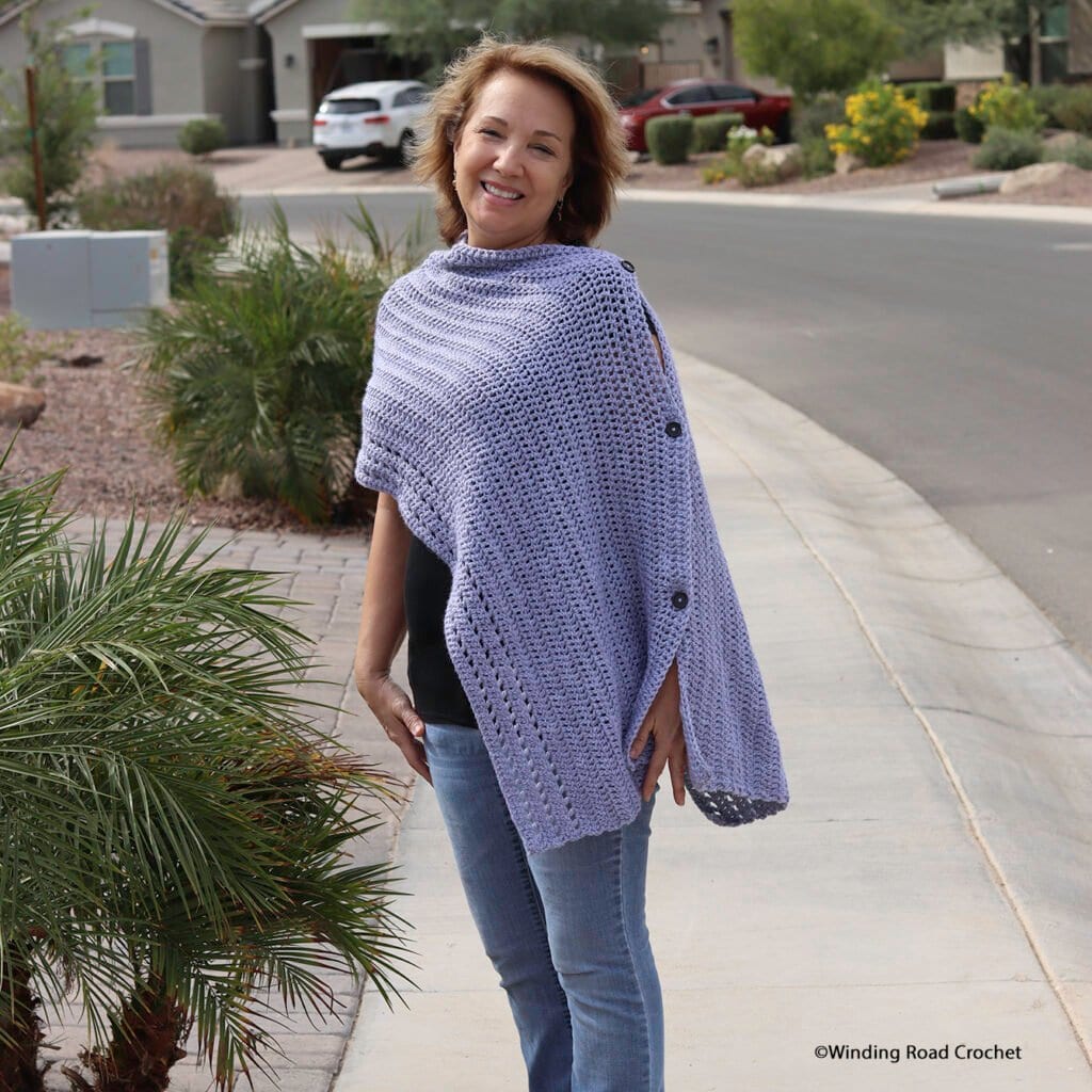 You will love this beginner-friendly crochet poncho that can be styled in so many ways. Free crochet pattern with a video tutorial.