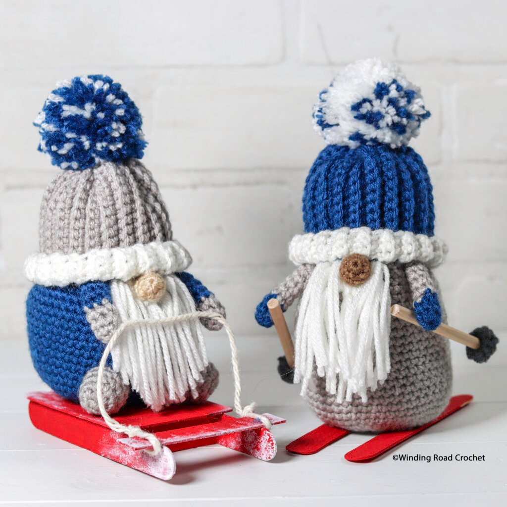 This crochet skiing gnome will make a great winter decoration. Follow the free crochet pattern and video tutorial series.