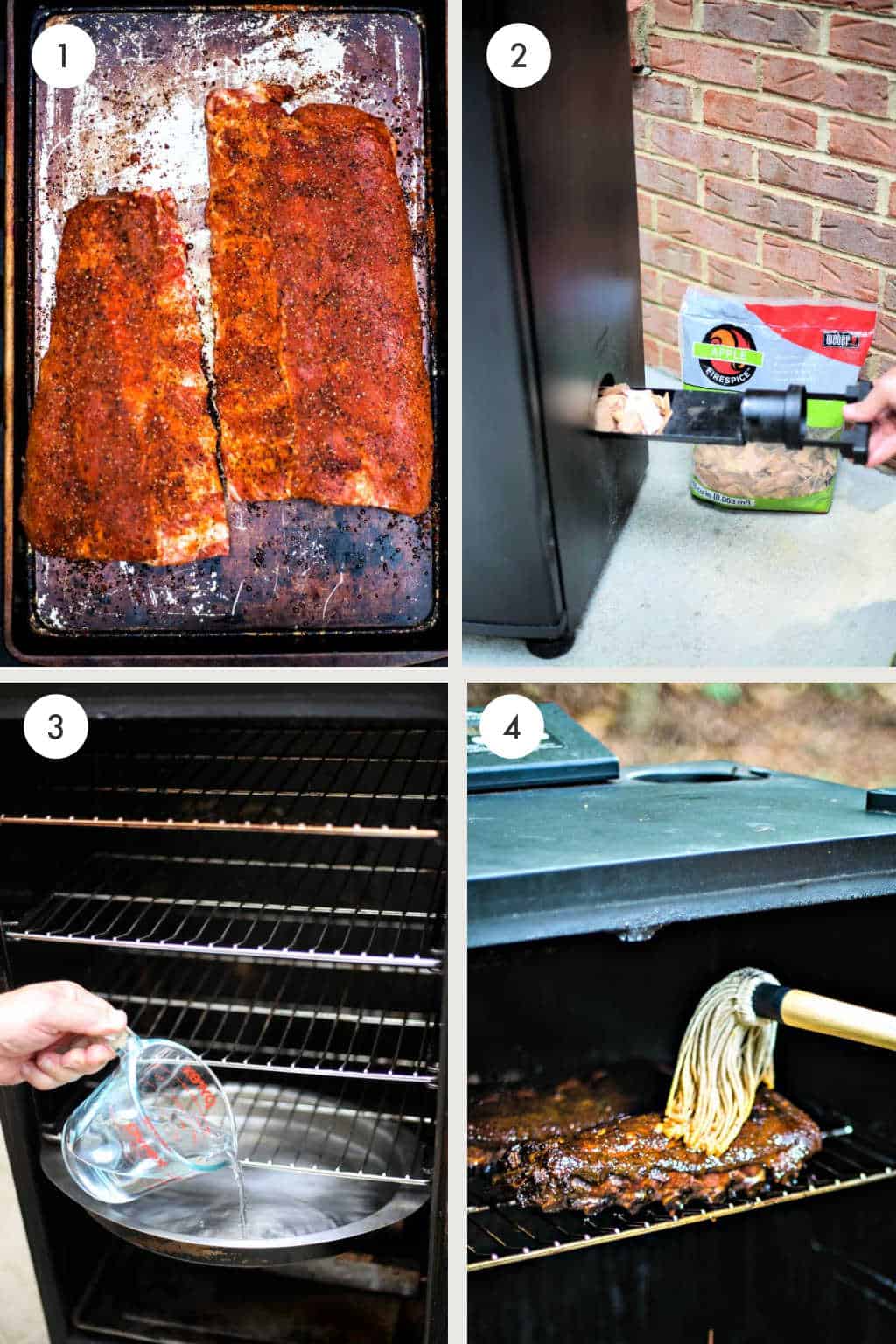 process for smoking ribs in an electric smoker