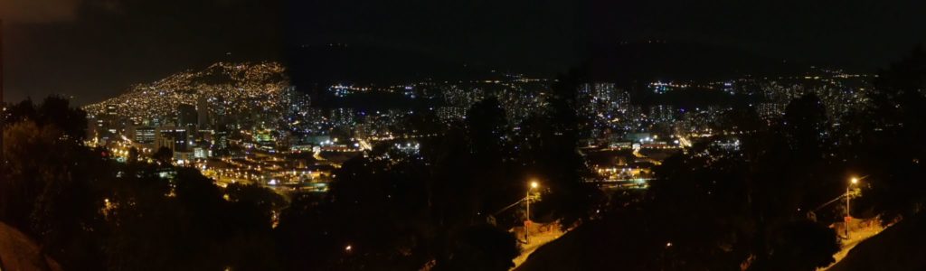 Medellin at night A view of Cerro Nutibara,