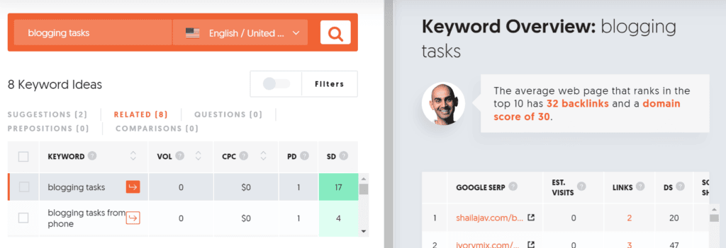 use ubersuggest for Keyword Research
