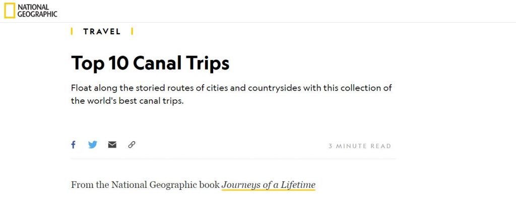Screen shot of National Geographic Top 10 Canal trips