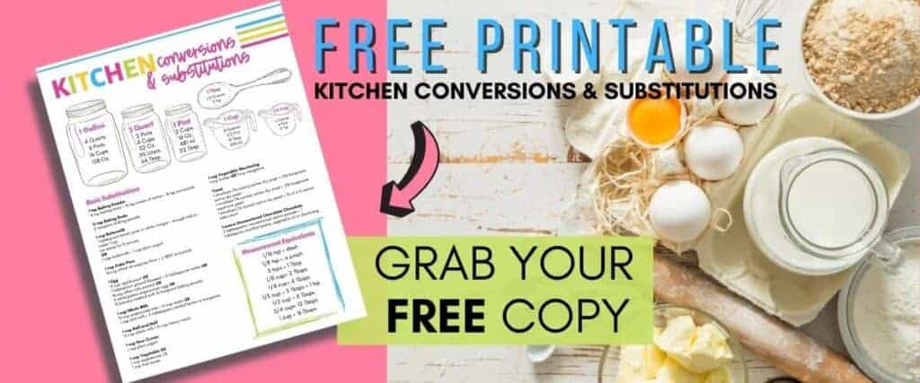 free kitchen conversion chart