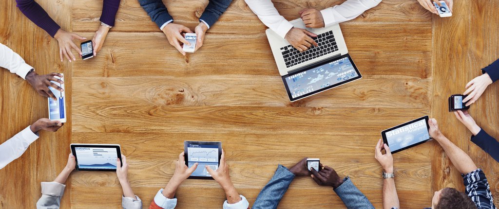 Business People Working with Technology Business People Working with Technology