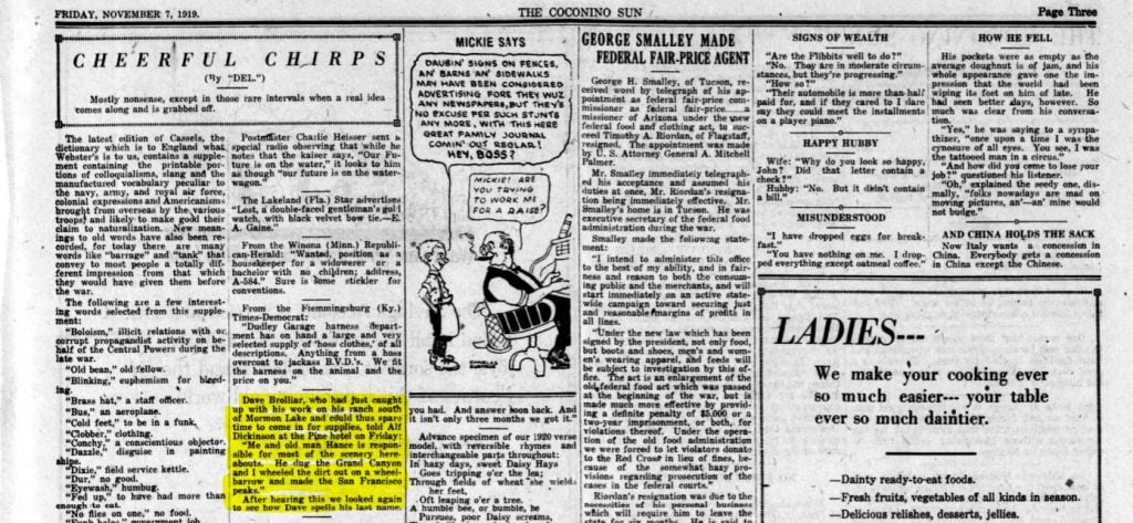 Newspaper with quote below
