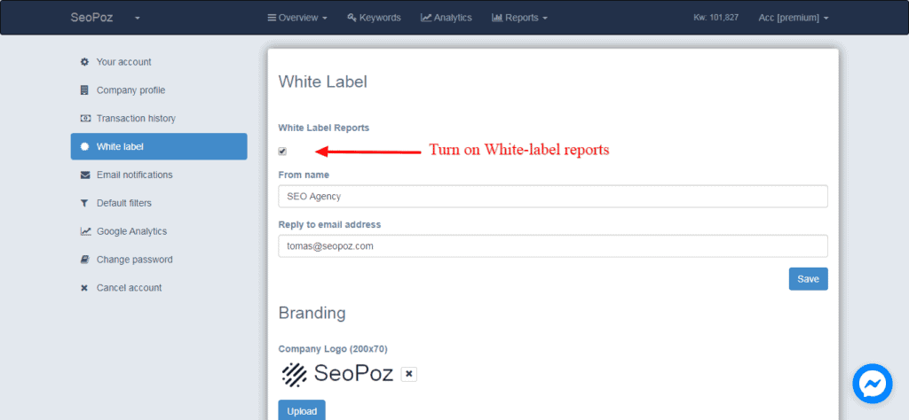 White label reports