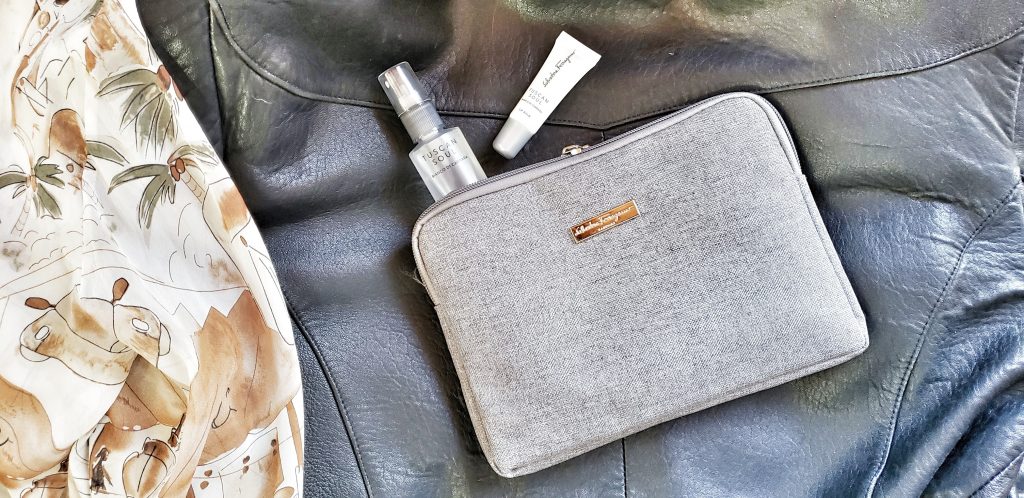 Salvatore Ferragamo toiletry bag on China Southern airlines
