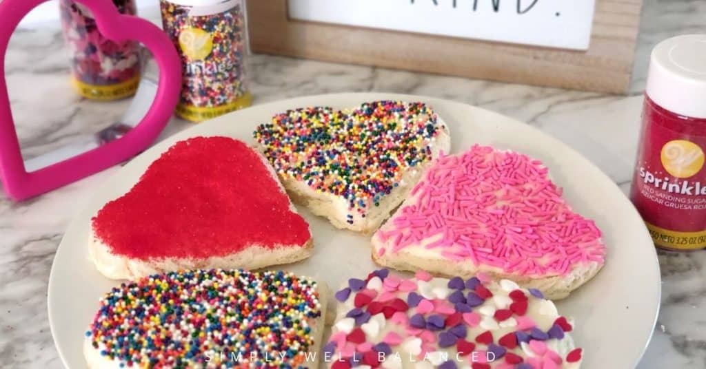 A plate of Valentine's Day Fairy Bread