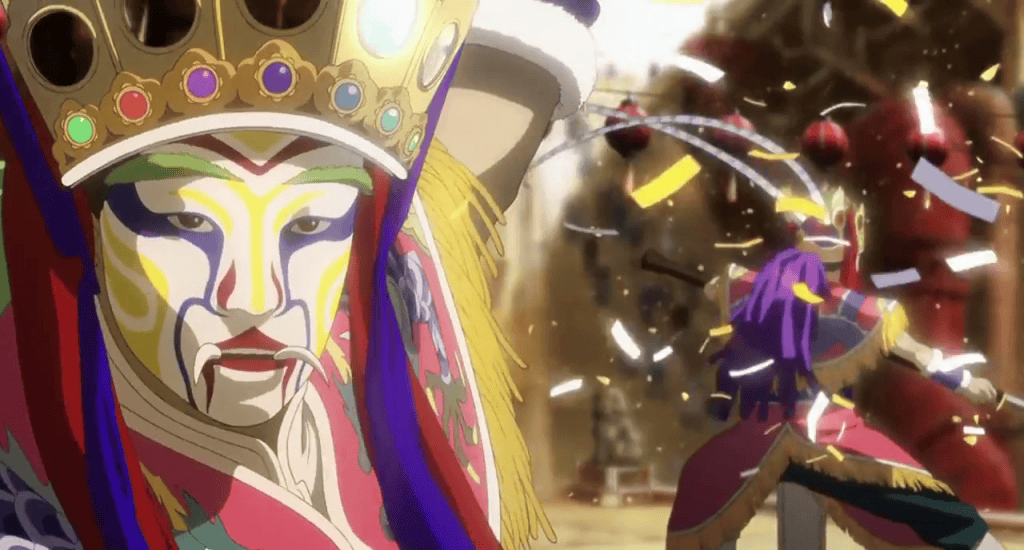 Escena con CGI del desfile en Ghost in the shell 2: Innocence