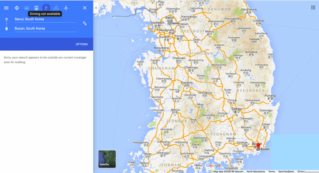 google maps korea