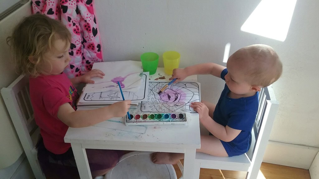 they are getting pretty good at sharing and painting!
