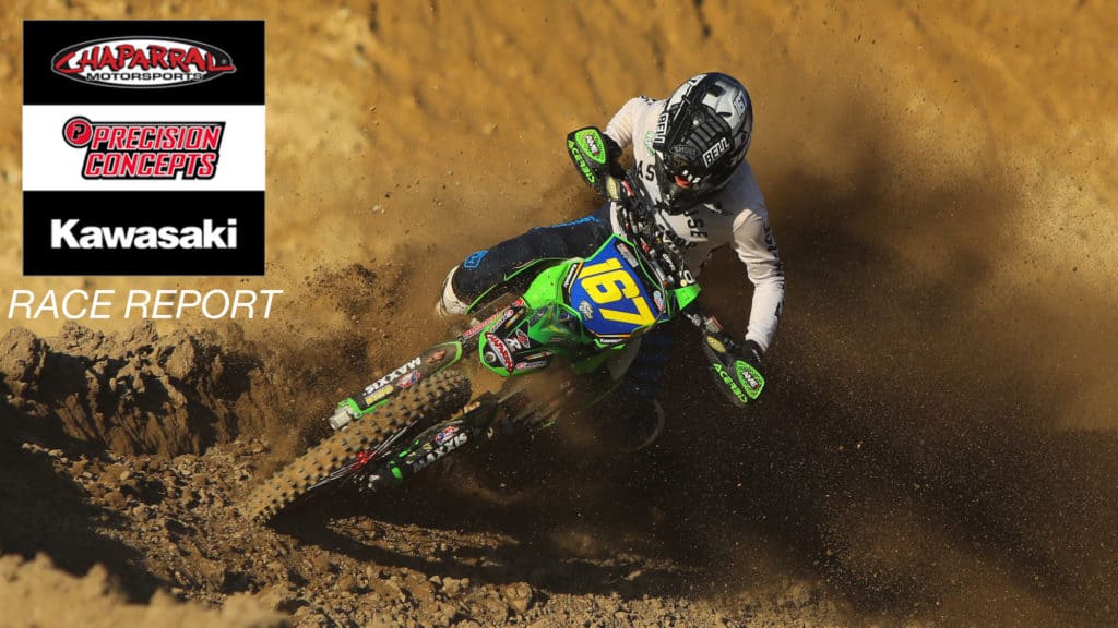 Zach Bell hitting berm at 2019 Glen Helen 2 Sprint Hero Enduro