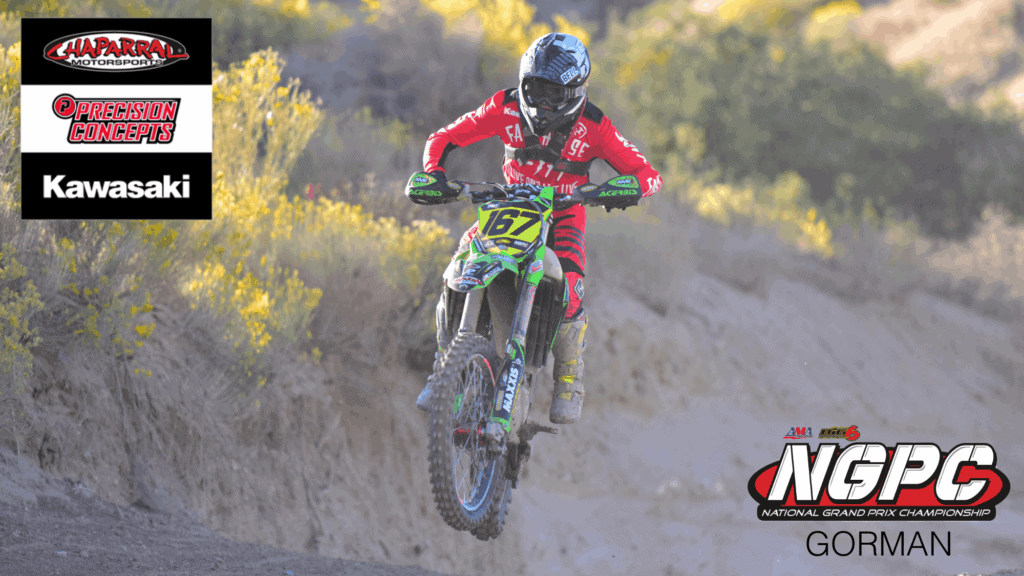 Photo of Zach Bell riding his KX450 at the 2019 Gorman NGPC