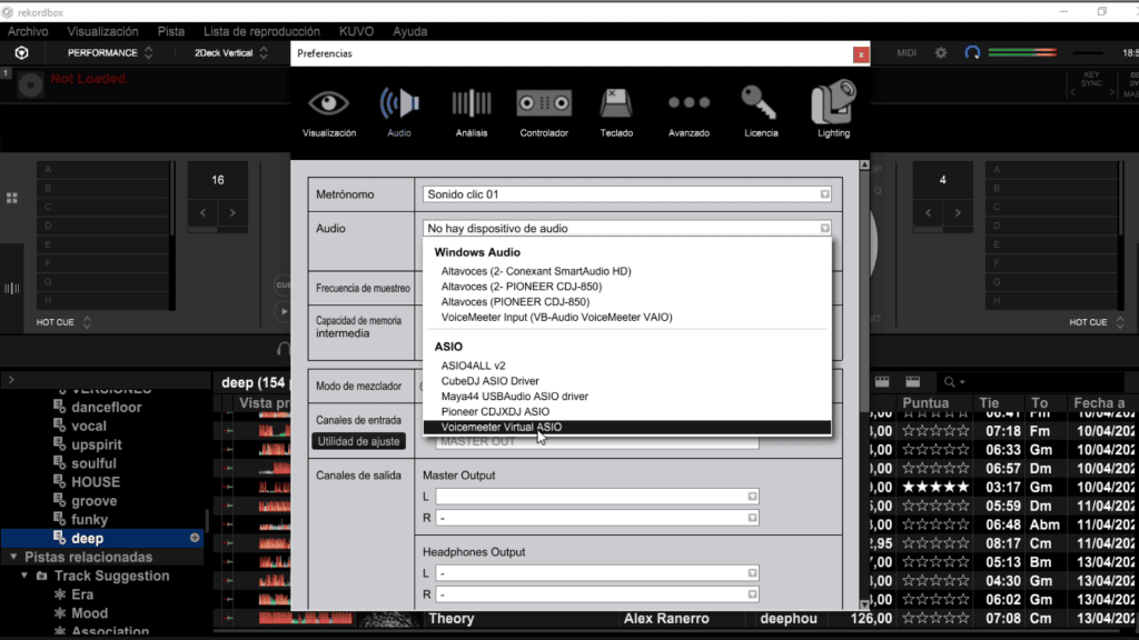 Voicemeeter en Rekordbox