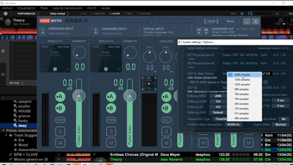 Buffer de audio en Voicemeeter
