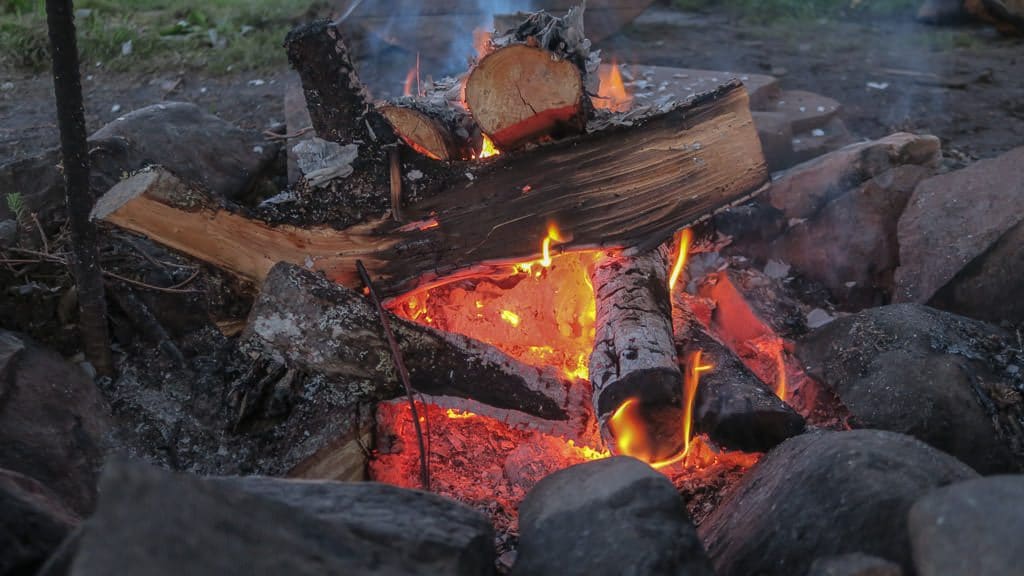 camp fire where ranger told us stories of the past