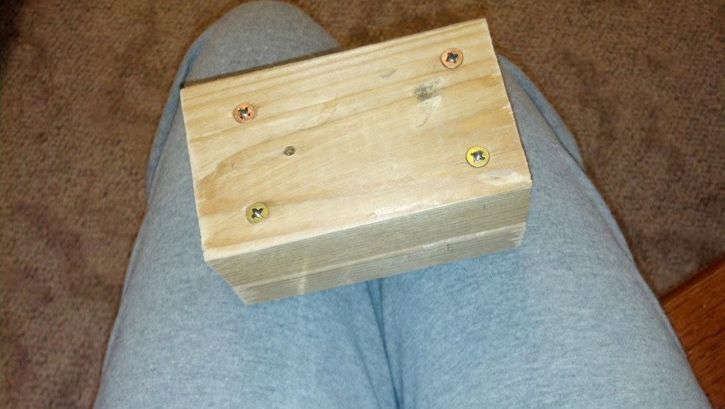 Unwrapped and this is where the drill comes in... We had family who thought it was pretty creative to go this far to hide a gift card... but its not even close to the end.