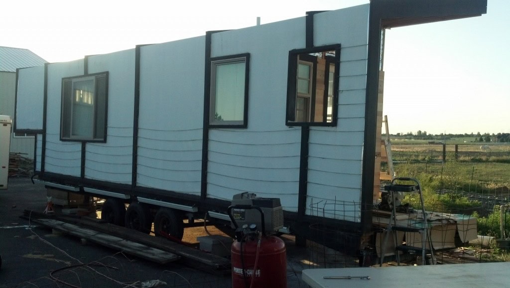 It is a little out of kilter now that it's on its own feet, walking through the house there are no popped tiles of cracking drywall yet, it tweaked probably more in grounding it than it wll driving it, I think. Of course tht driving is a longer adventure.