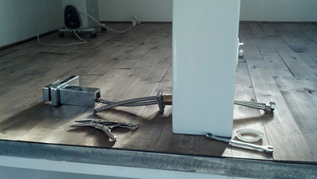 I got a weird faucet (weird=cheap) and as such its tricky going together, my wonderful father was working on the plumbing and pretty much had to assemble the whole thing together, he said it was weird.