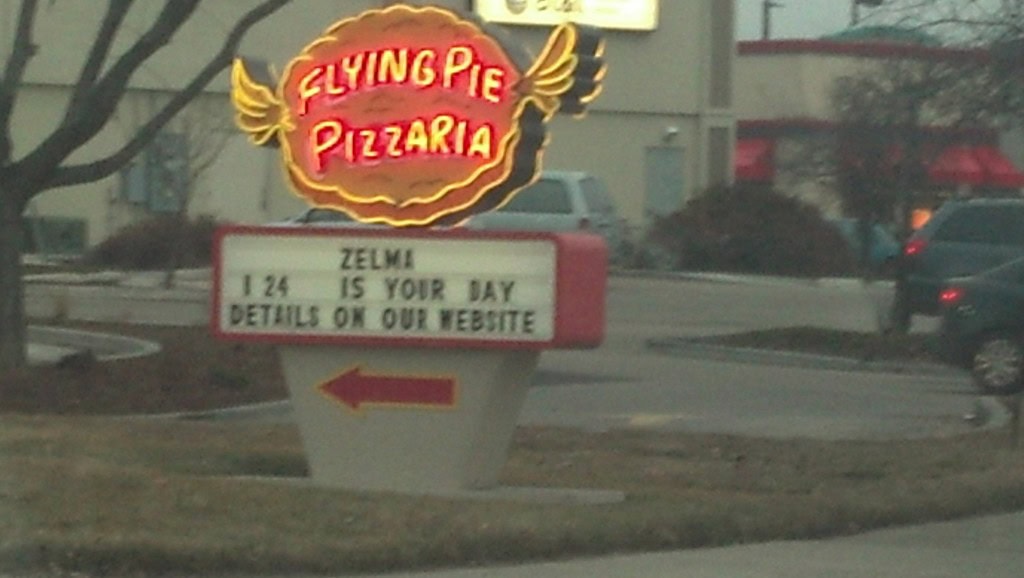 It was my mom's day at the local pizza store, her name NEVER comes up so we HAD to go. I am pretty sure they were not expecting anyone to show up, they were very shocked when she introduced herself!