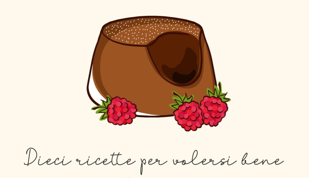 disegno di un soufflé con lamponi