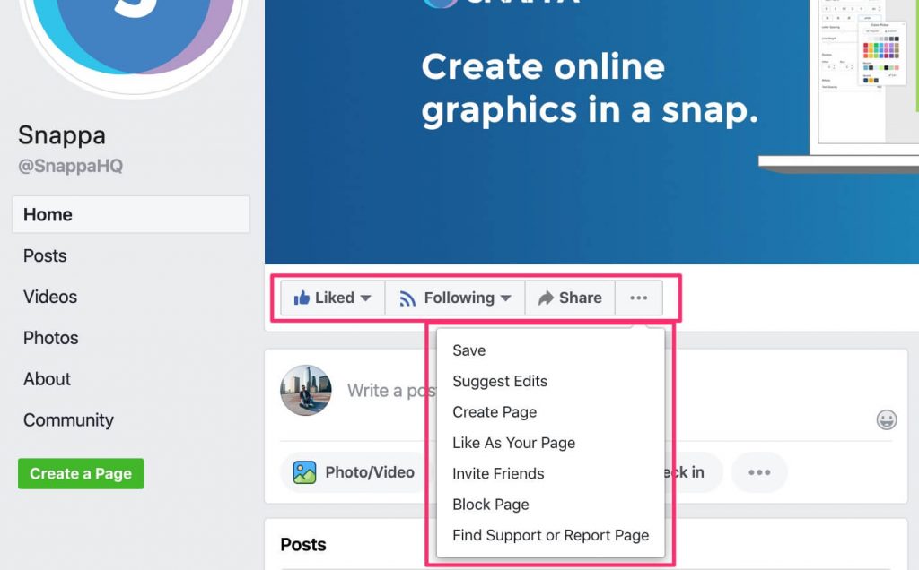 facebook visitor page layout