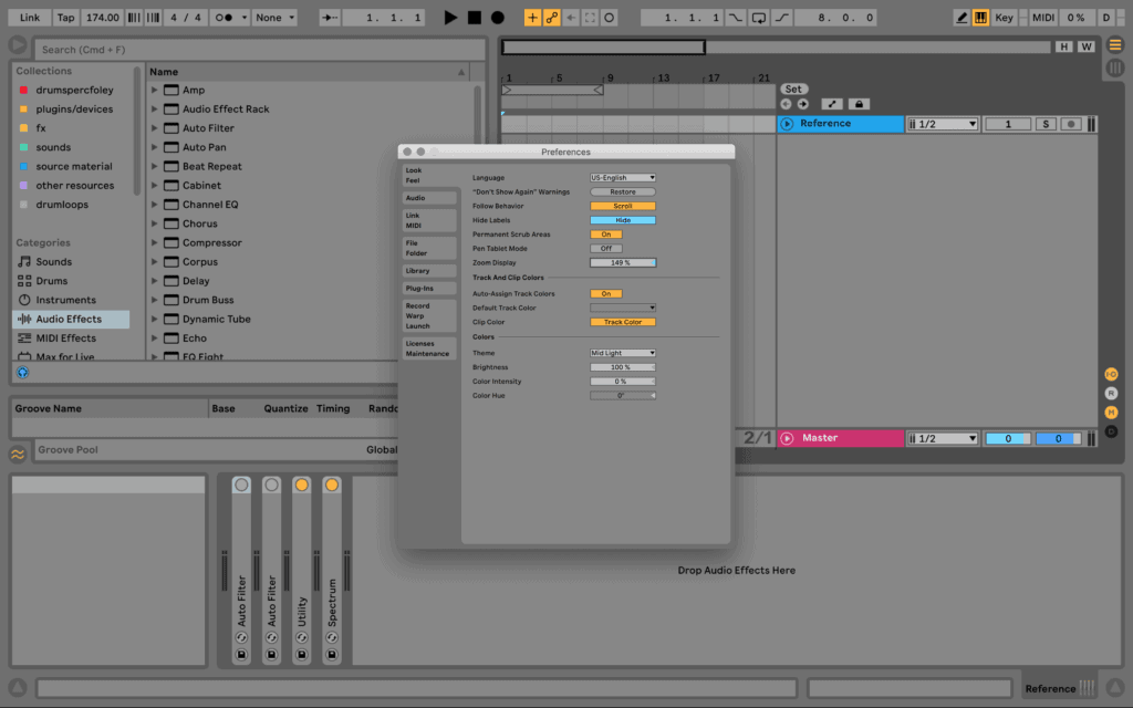 Ableton Live Preferences Zoom