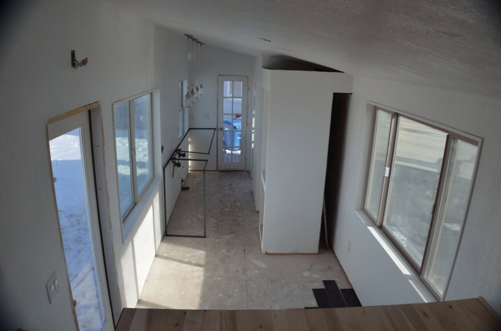 Overall (the large gap on the left is for storage, there will be a sliding bookshelf in front of it. There is more sunken storage up above.