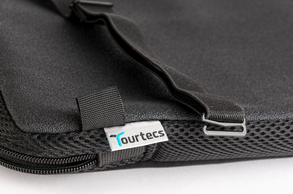 Rutschfeste Unterseite des Tourtecs Komfort-Sitzkissens..