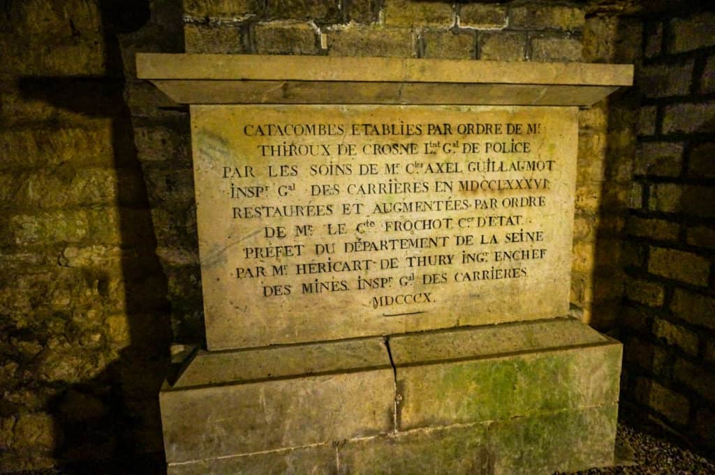 Inside catacombs of Paris