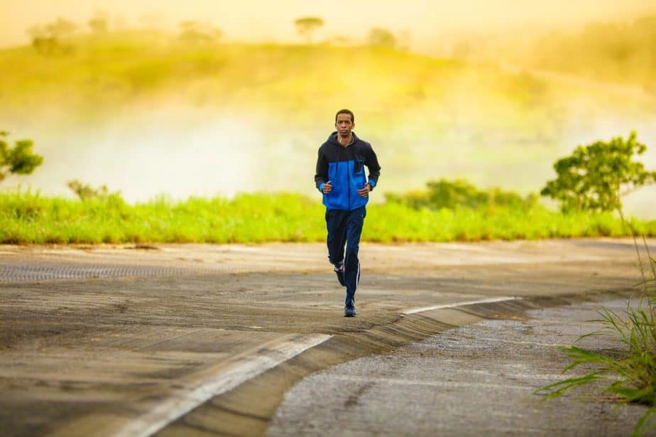 a man jogging outdoors