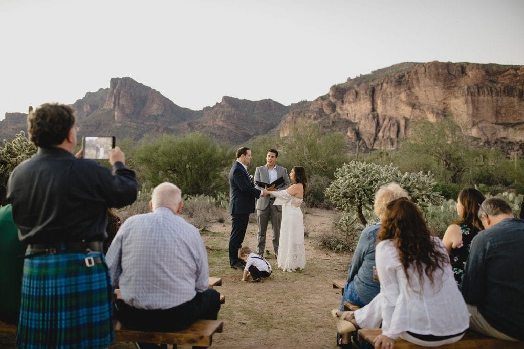 small wedding in the desert in AZ