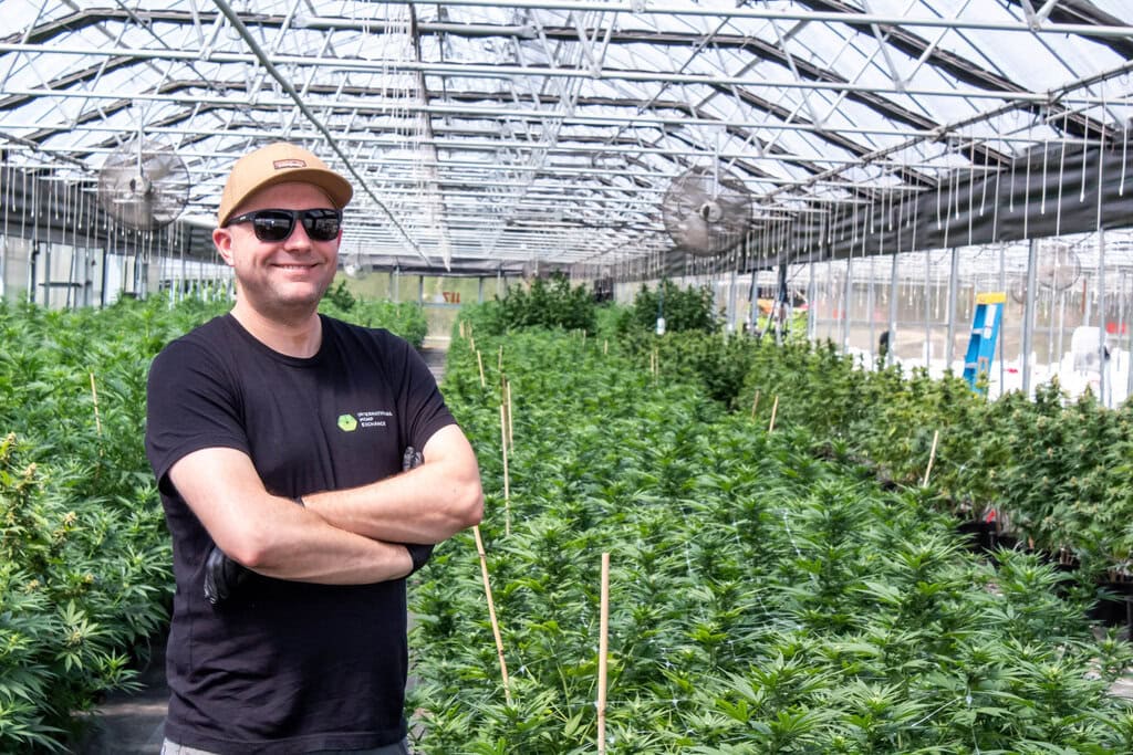 Mike Leago in a Greenhouse at iHEMPx