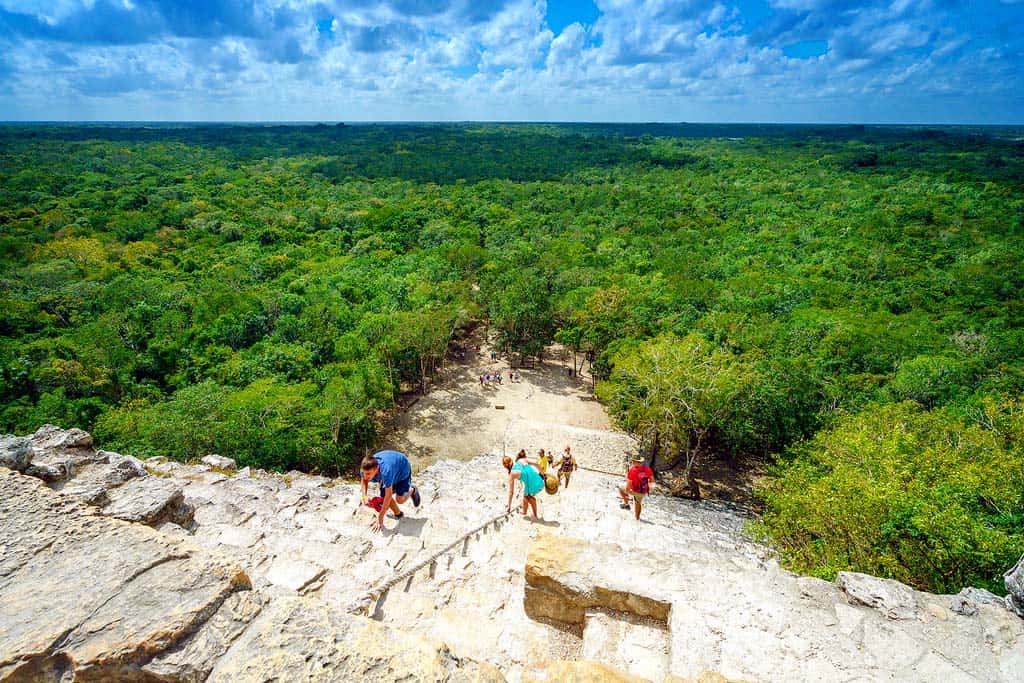 Things to doin Tulum, Mexico: Visit themayan ruins of Cobá - The view from the top of the pyramid is breathtaking